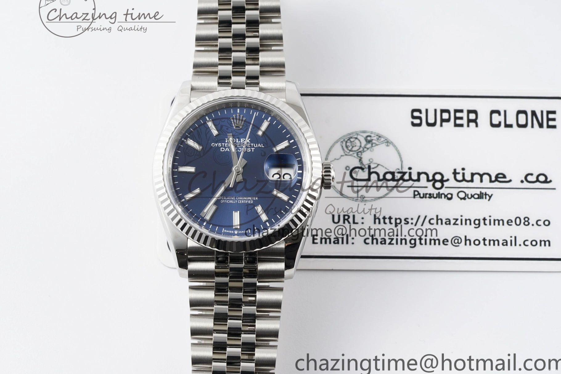 MiroTime 0214 BestValue DateJust 36 SS 116234 VSF 1:1 Best Edition 904L Steel Blue Stick Dial on Jubilee Bracelet VS 2091